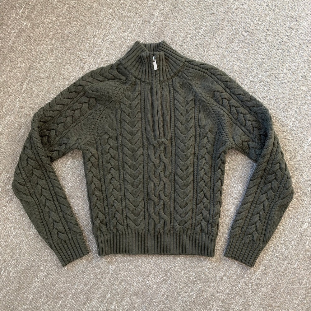 Aritzia Heritage Knit Merino Wool 1/4 Zip Sweater
